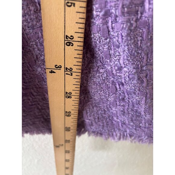 Zara Purple Tweed Square Neck Crystal Button Double Breasted Dress - Picture 10 of 12